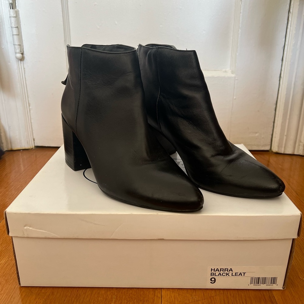Steve Madden Black Zip Up Ankle Boots